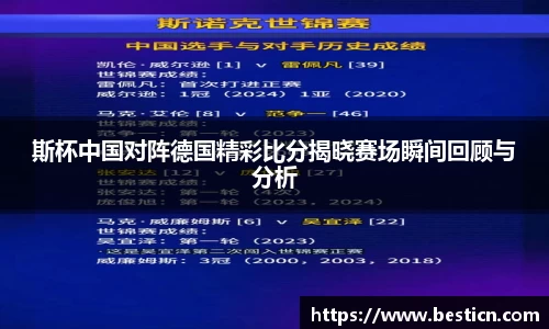斯杯中国对阵德国精彩比分揭晓赛场瞬间回顾与分析